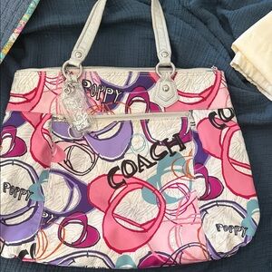 Coach Poppy Pink and Purple Tote
